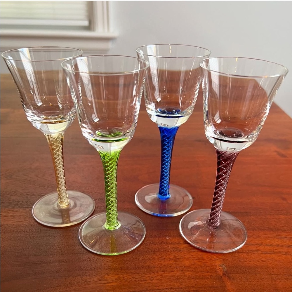 Set of 4 Miller Rogaska crystal cordial glasses.